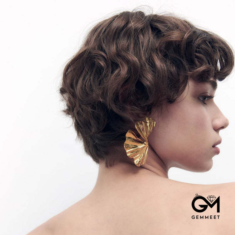 Fashion Temperament Simple Design Sense Ginkgo Leaf Earrings