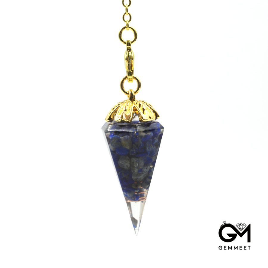 Crystal Stone Resin Conical Pendulum