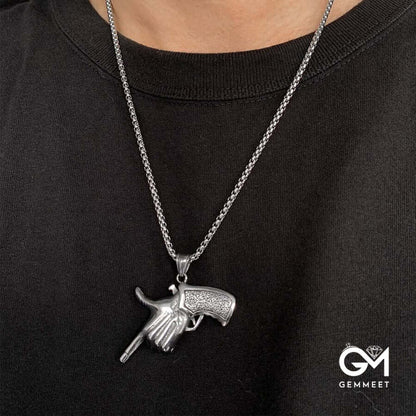 Men's Stainless Steel Pistol Necklace