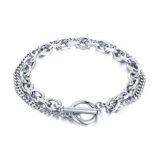 Stainless Steel Batch Angle Chain Grinding Chain Double Bracelet