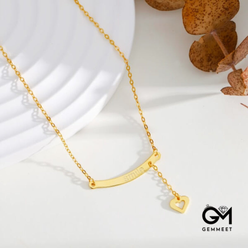 S925 Sterling Silver Gold-plated Smile Necklace