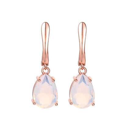 Pear Cut Color Gem Dangle Earrings