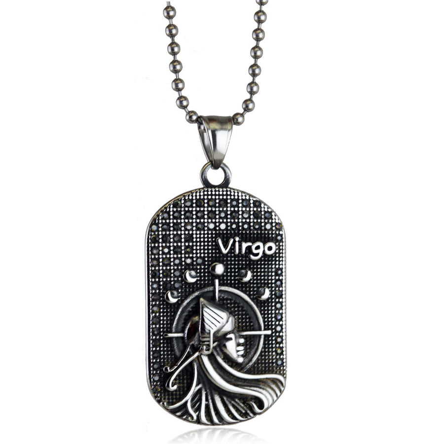 Mens Zodiac 3D Astrology Sign Design Necklace