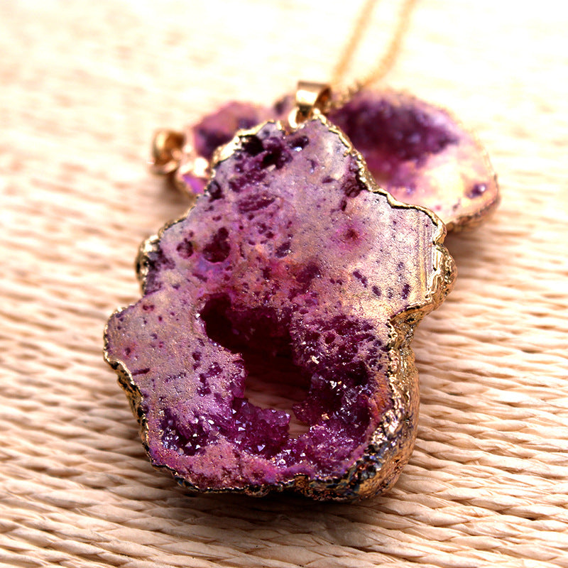 Natural Irregular Random Shape Hollow Stone Necklace