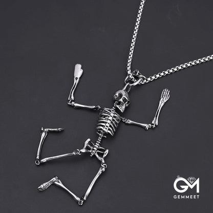 Stainless Steel Skull Skeleton Necklace