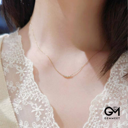 Smile Zircon Cross Chain Necklace