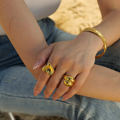 Cute Heart Shape Chunky Signet Ring