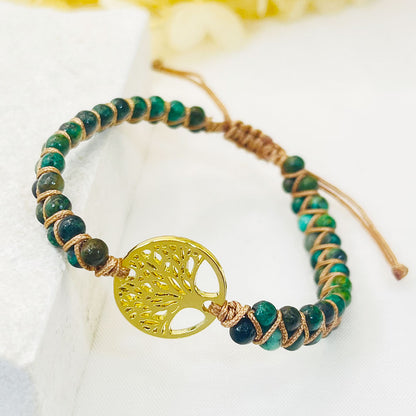 Tree of Life African Turquoise Handwoven Bracelet