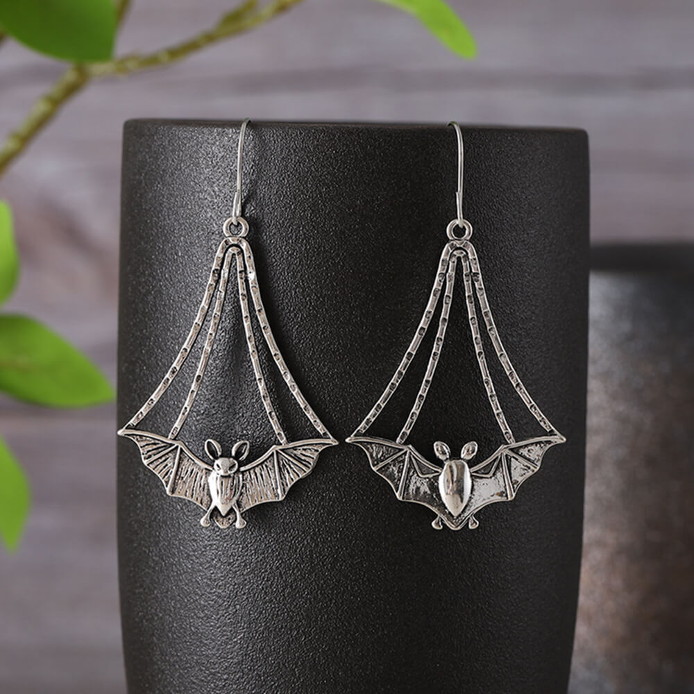 Halloween Retro Bat Personality Hip Hop Dark Style Design Earrings