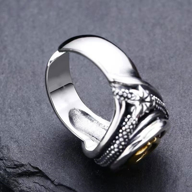 Serpentine Eye of Horus Men's Open Design Ring Hip Hop Punk Style Trendy Ring