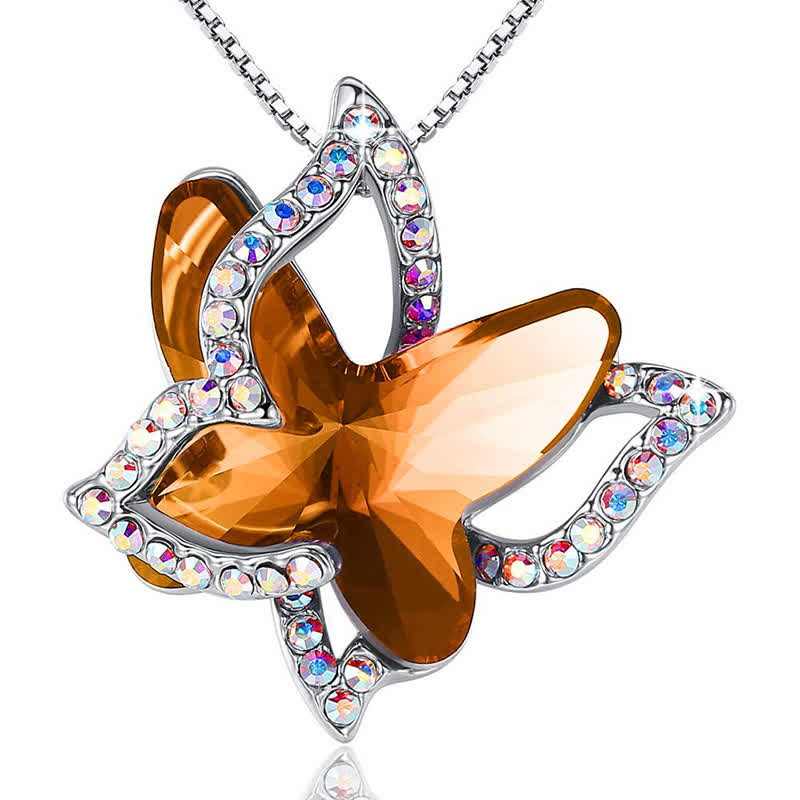 "Spread Your Wing" - Butterfly Birthstone Crystal Necklace