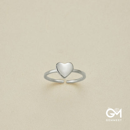 S925 Sterling Silver Open Heart Ring