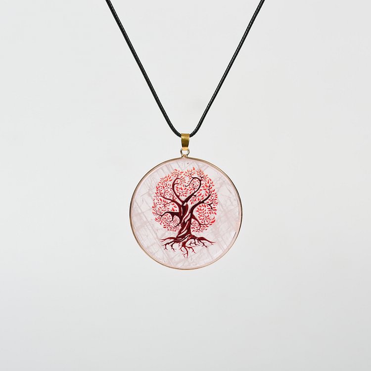 Crystal Hamsa Chakra Tree Of Life Necklace