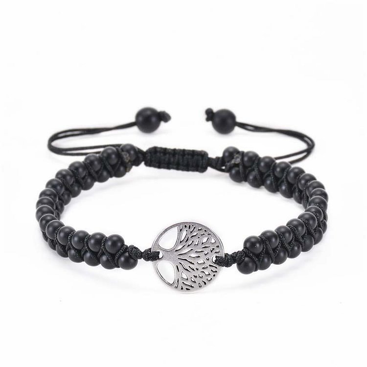 Tree of Life Natural Crystal Double Braided Bracelet