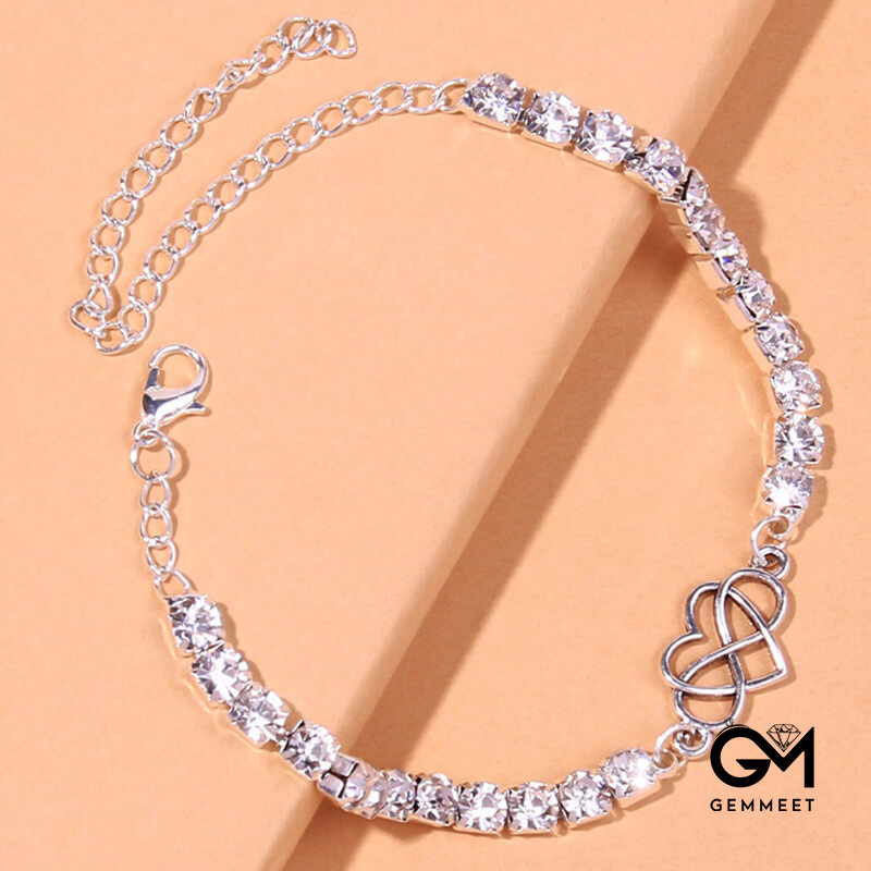 Retro Infinite Love Zircon Anklet