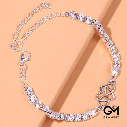 Retro Infinite Love Zircon Anklet