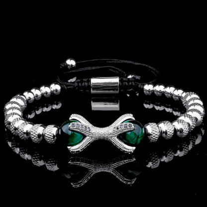 Set of Three Stylish Bracelets for Men in Silver Color