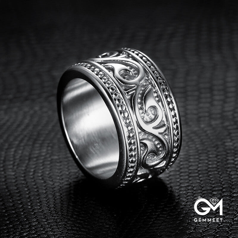 Double Cologne Stainless Steel Totem Ring for Men