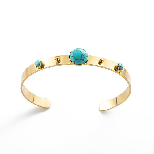 Bohemia Minimalism Turquoise Bangle Bracelet