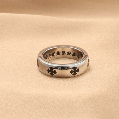 Retro Trendy Men's Scripture Cross Letter Ring