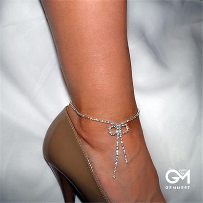 Tidal Current Zircon Bow Anklet