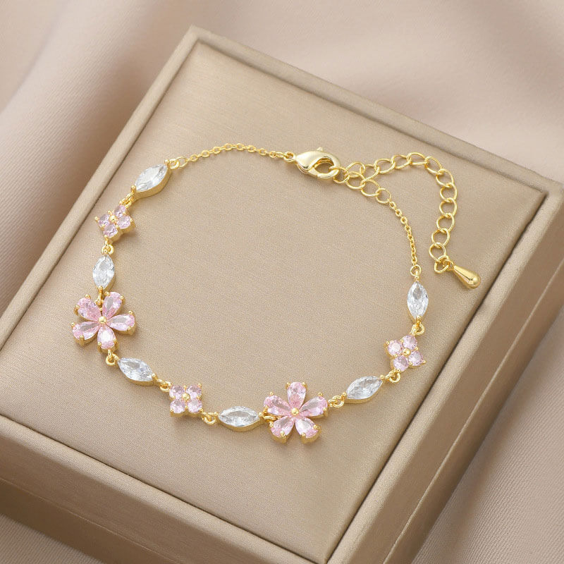 Zircon Petal Bracelet