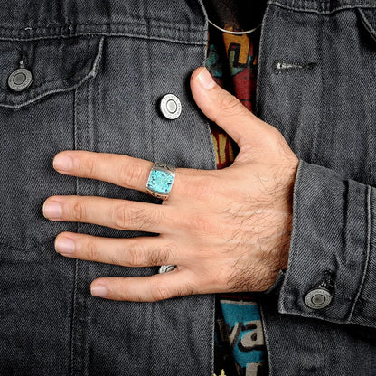 Men's Eagle Turquoise Ring