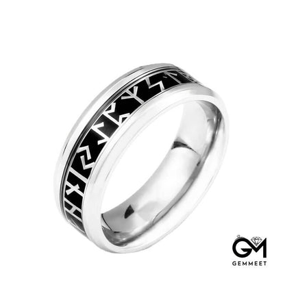 Vintage Viking Lettering Titanium Steel Ring