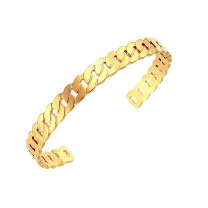 Stainless Steel Electroplated Gold Zircon Bracelet