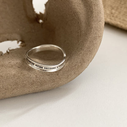 Simple All-in-one Wavy Letter Ring