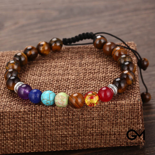 8mm Woven Shambhala Tiger Eye Bracelet