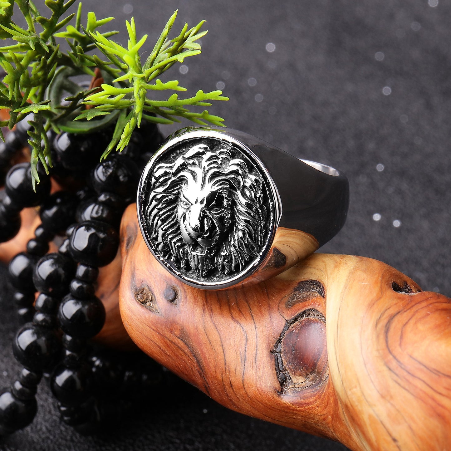 Men's Vintage Lion Head Stainless Steel Ring