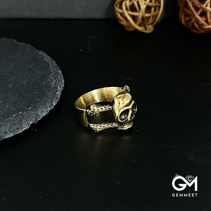 Titanium Steel Simple Bone Skull Ring