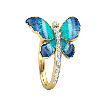 Dancing Butterfly Zircon Ring