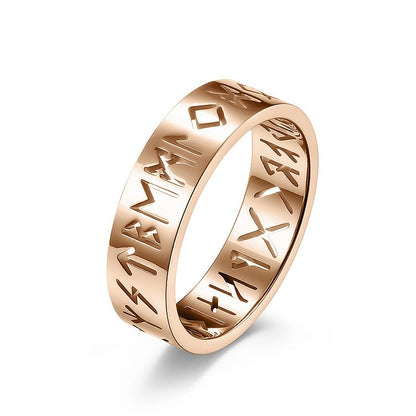 Colored Hollow Viking Rune Turnable Ring