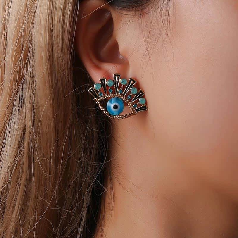 Eye of Doom - Sapphire Creative Peacock Earrings