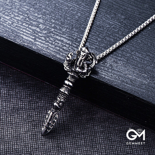 Titanium Steel Diamond Pestle Elephant Trunk Necklace