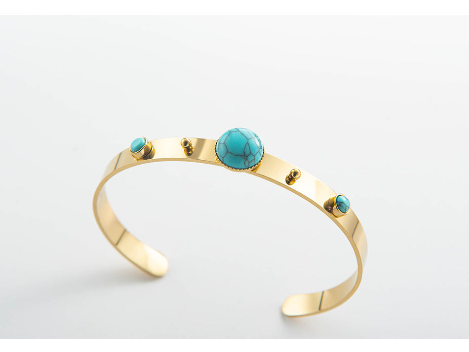 Bohemia Minimalism Turquoise Bangle Bracelet