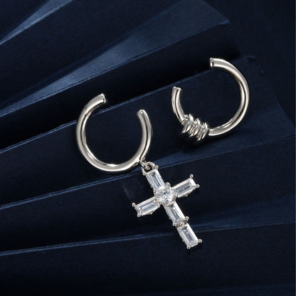 Cross Asymmetric Spice Girls High-end Niche Earrings