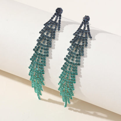 Christmas Series Inlaid Zircon Exaggerated Long Earrings