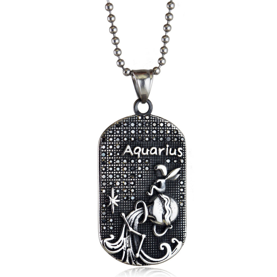 Mens Zodiac 3D Astrology Sign Design Necklace