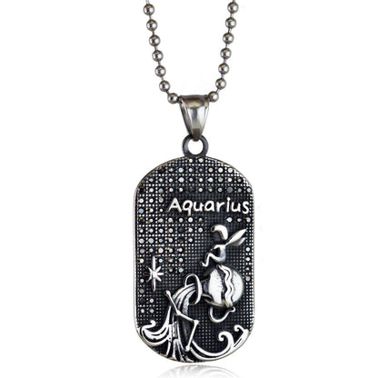 Mens Zodiac 3D Astrology Sign Design Necklace