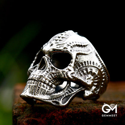 Titanium Steel Alien Punk Skull Ring