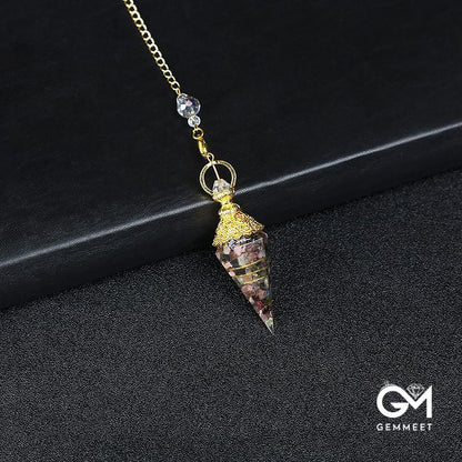 Crystal Resin Hexagonal Pyramid Pendulum