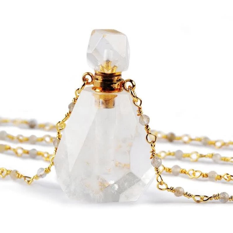 Crystal Perfume Bottle Necklace