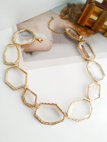 Bohemian Retro Simple Geometric Irregular Resin Necklace