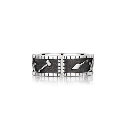 Fashion Men's Zodiac Totem Sterling Silver Rings