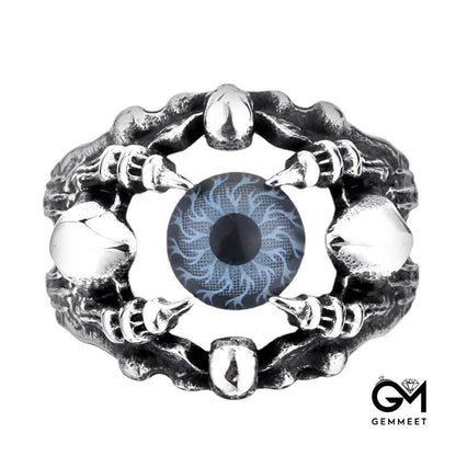 Stainless Steel Ghost Skull Eyeball Ring