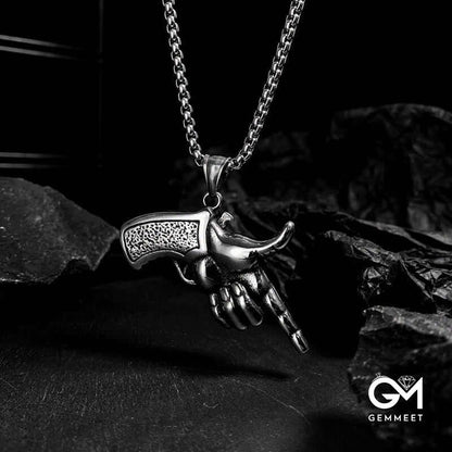 Men's Stainless Steel Pistol Necklace