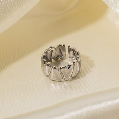 Stainless Steel Heart Opening Ring